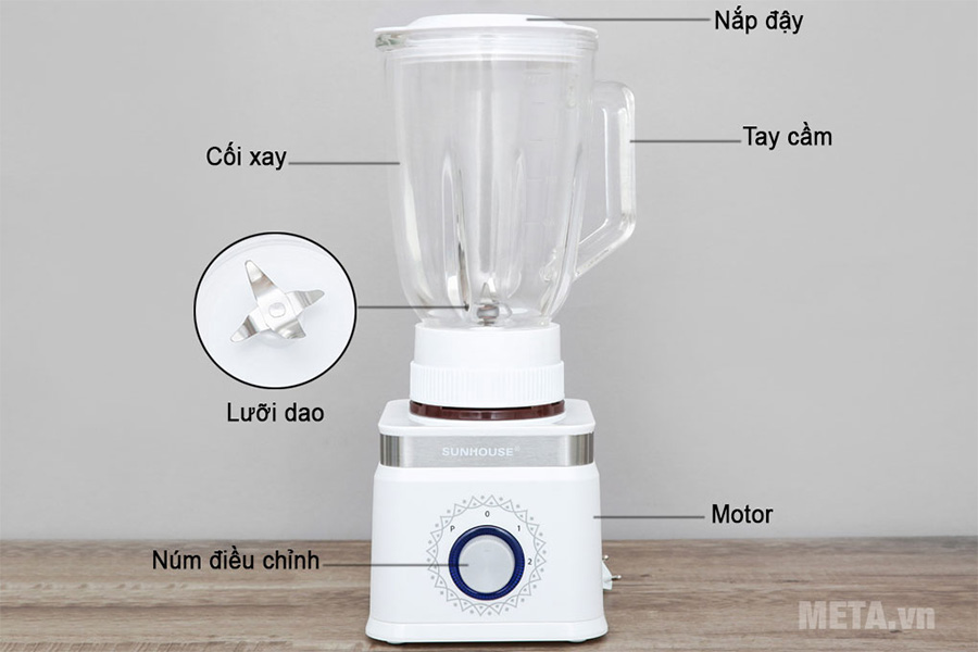 Máy xay sinh tố 3 cối Sunhouse SHD5582W