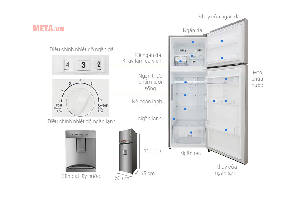 Tủ lạnh LG Inverter GN-D315S - 315 lít