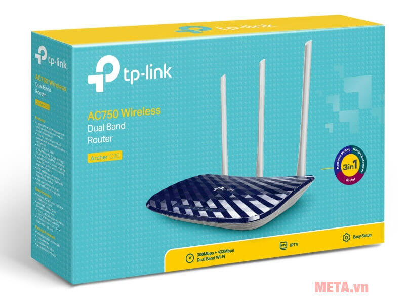 Bộ phát wifi TP-Link Archer C20 AC750Mbps