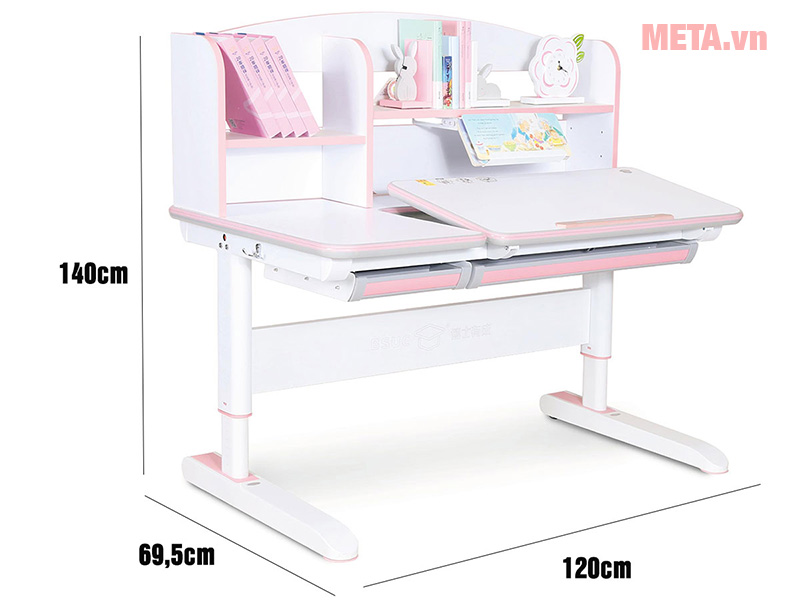 Bàn học thông minh chống gù, chống cận Bsuc DRZ-12006 (120 x 72 x 52cm)