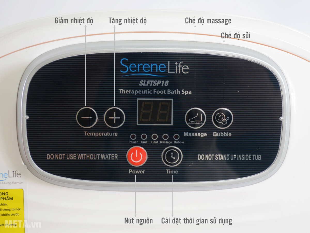 Bồn ngâm chân con lăn kép tự động SereneLife SLFTSP18