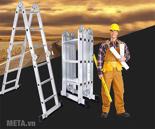 Thang nhôm gấp 4 khúc Nikita Nik44 (NKT-T44/A44/A404)