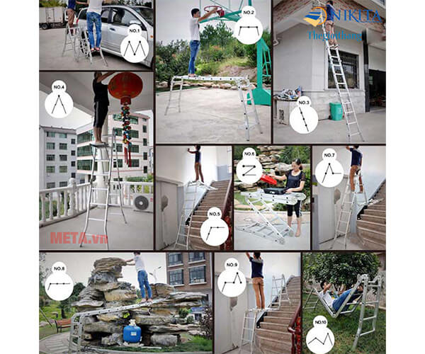 Thang nhôm gấp 4 khúc Nikita Nik44 (NKT-T44/A44/A404)