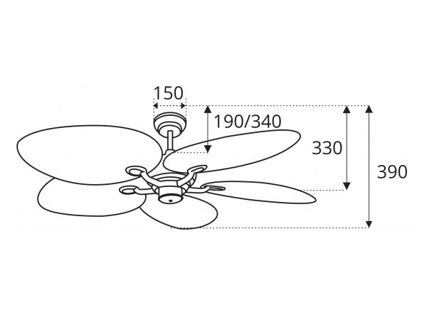 Quạt trần DC cánh lá cọ Sinwa SC03