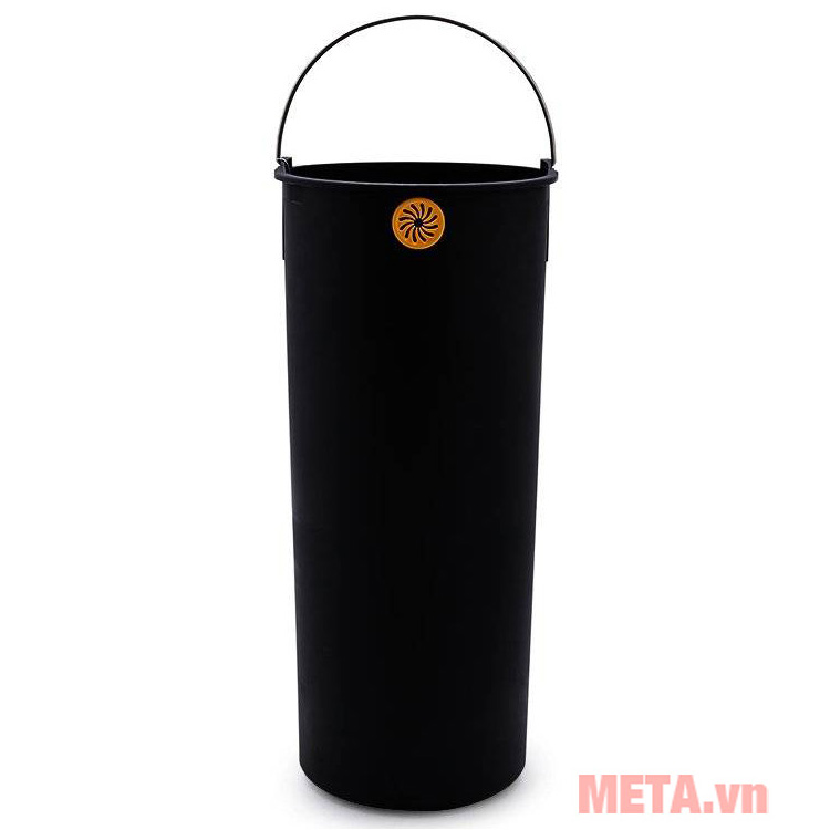 Thùng rác inox nhấn tròn lớn Fitis RTL1-903 - 15L (Đen)