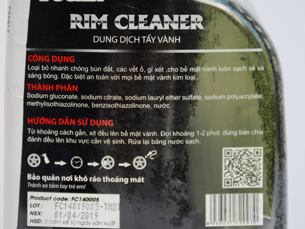 Dung dịch tẩy vành lazang Focar Rim Cleaner