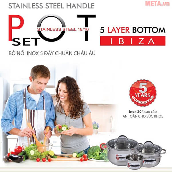 Bộ nồi và quánh inox Elmich Ibiza 3 chiếc 2350124