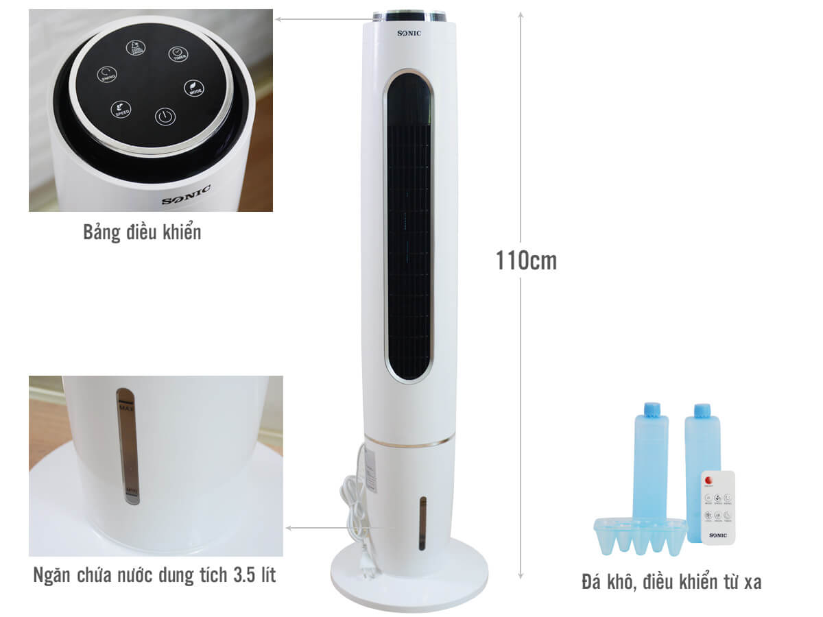 Quạt tháp điều hòa Sonic SNI45CR (15m2 - 20m2), Remote