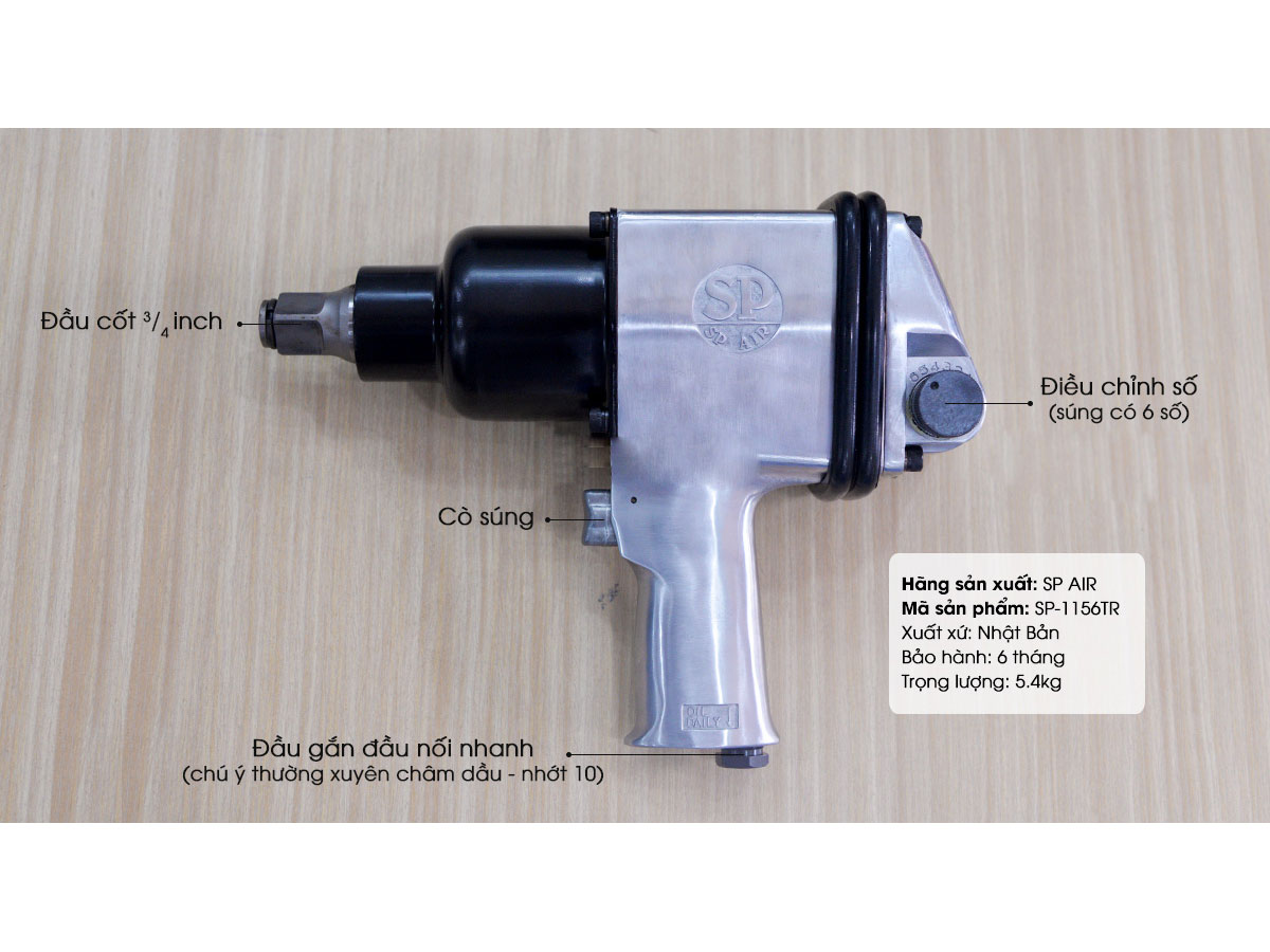 Súng bắn bu lông đầu 3/4 SP-AIR SP-1156TR