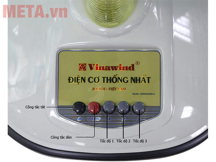 Quạt lửng Vinawind QĐM400-ĐB-K có đèn, sải cánh 400mm