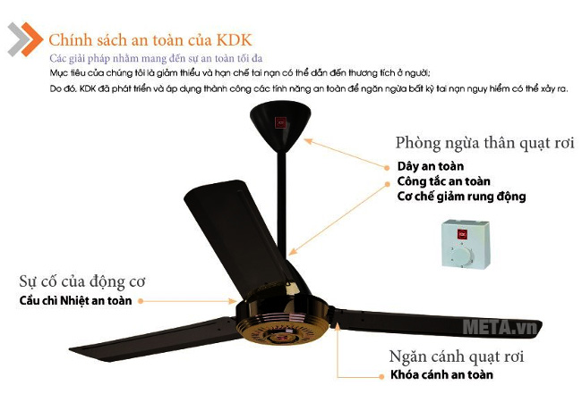 Quạt trần KDK N56YG (3 cánh - 5 tốc độ)