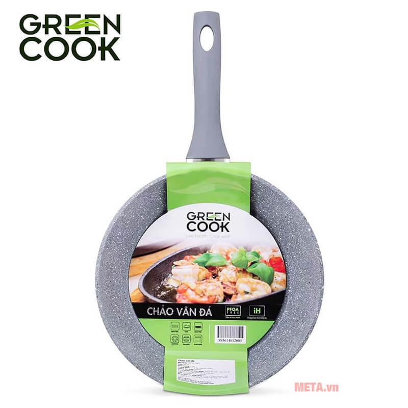 Chảo vân đá Green Cook GCP01-22IH (22cm)