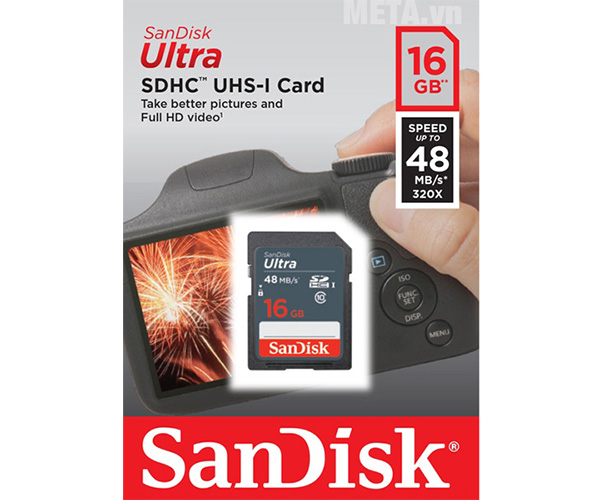 Thẻ nhớ máy ảnh 16GB Sandisk Ultra SDSDUNB-016G-GN3IN C10 UHS-I