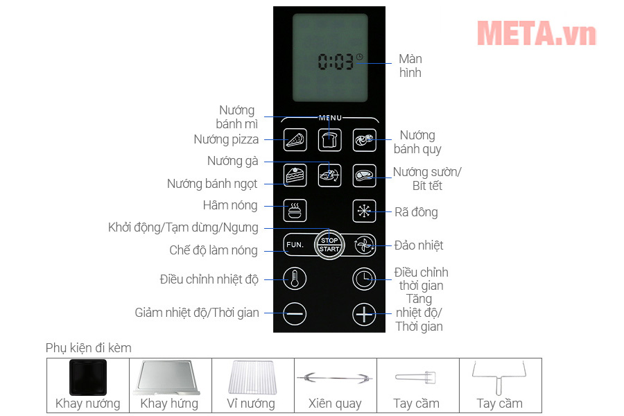 Lò nướng Sanaky VH-5088N2D 50 lít - Màu inox