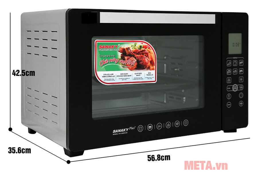 Lò nướng Sanaky VH-5088N2D 50 lít - Màu inox