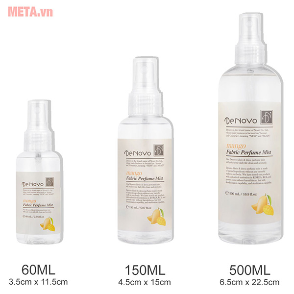 Nước xịt thơm vải kháng khuẩn 99,9% Hàn Quốc Denovo hương Mango