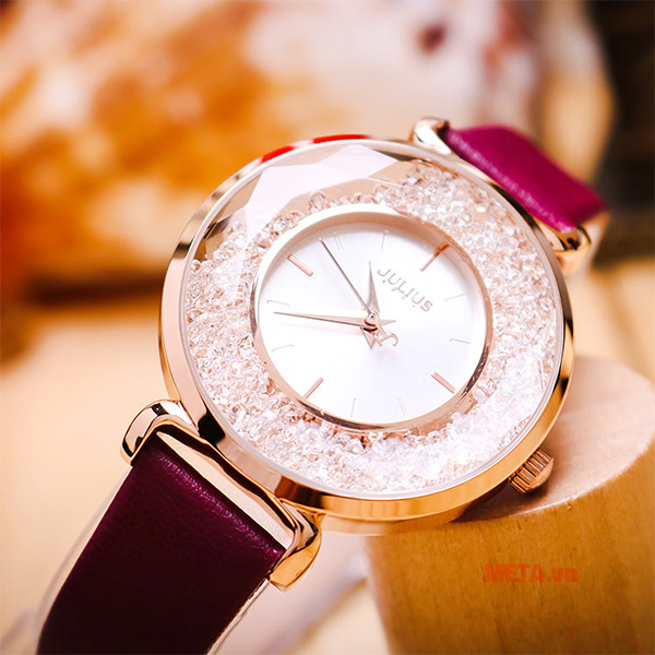 Đồng hồ nữ JA-1203 Julius Hàn Quốc dây da