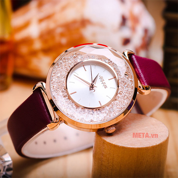 Đồng hồ nữ JA-1203 Julius Hàn Quốc dây da