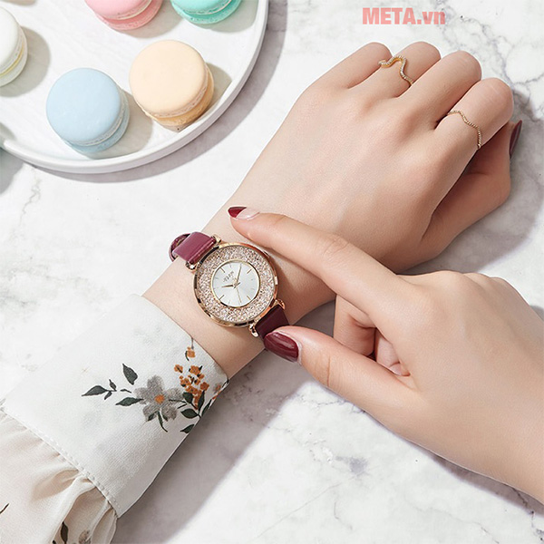 Đồng hồ nữ JA-1203 Julius Hàn Quốc dây da