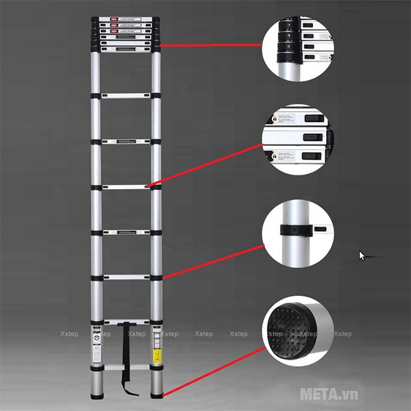 Thang nhôm rút Xstep XT-380C