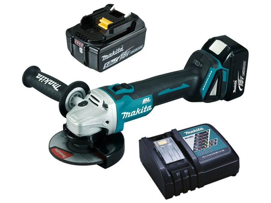 Máy mài góc dùng pin Makita DGA506RTE (125mm/công tắc trượt/BL) 18V