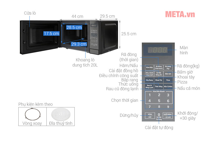 Lò vi sóng điện tử Bluestone MOB-7819 (20 lít)