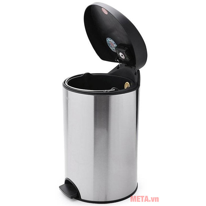 Thùng rác Inox đạp tròn nhỏ Fitis RPS1-901 - 12L (bạc)