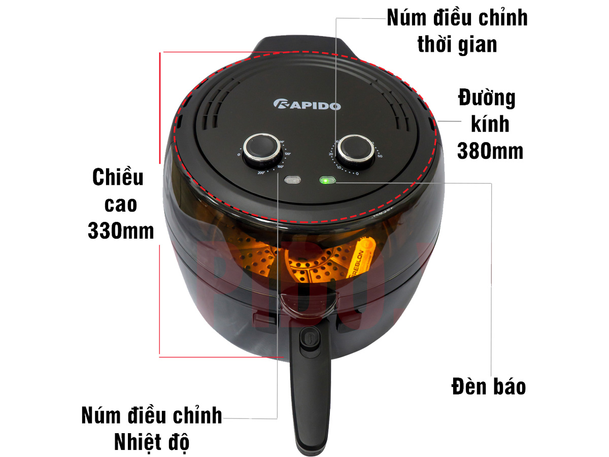 Nồi chiên không dầu Rapido RAF6.5M2 - 6.5 lít