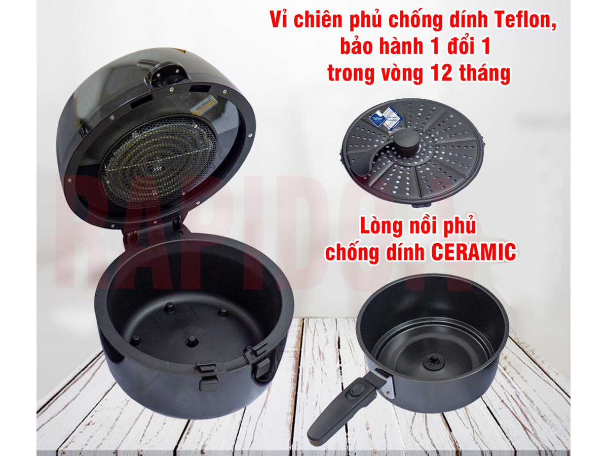 Nồi chiên không dầu Rapido RAF6.5M2 - 6.5 lít