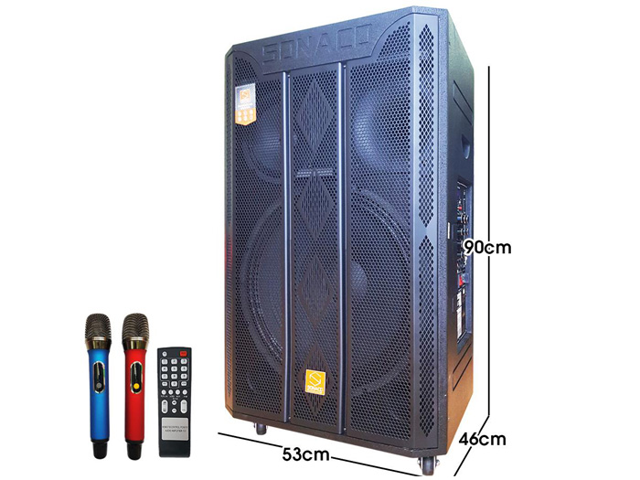 Loa kéo Sonaco SA-186A, vỏ gỗ, Bass 50, có loa trung