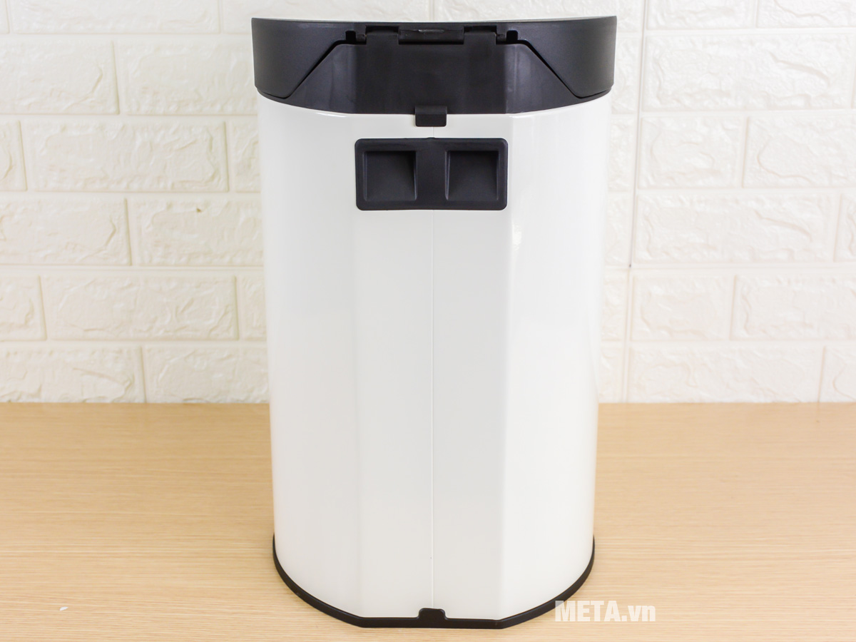 Thùng rác inox đạp tròn nhỏ Fitis RPS1-904 - 12L (Trắng)