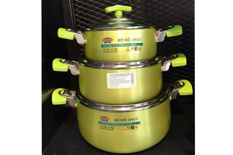 Bộ nồi Anod Sunhouse SH-8835 - 3 chiếc