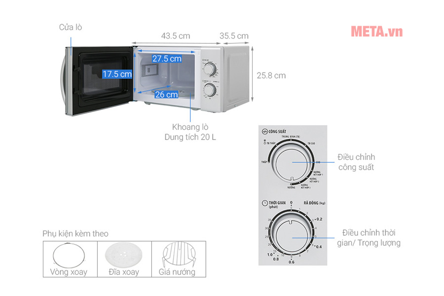 Lò vi sóng Bluestone MOB-7716 20 lít