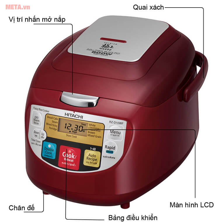 Nồi cơm điện tử Hitachi RZ-D10WFY 1 lít