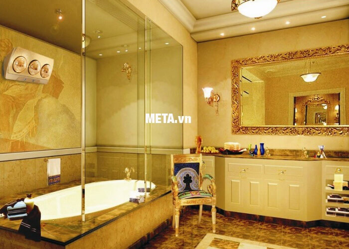 Đèn sưởi nhà tắm 3 bóng có điều khiển Heizen HE3BR