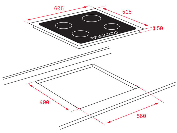 Bếp điện từ Teka IT 6350 IKNOB (7400W, 3 vùng nấu)