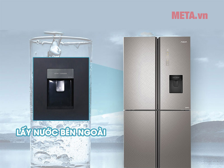 Tủ lạnh 4 cửa 456L AQUA AQR-IGW525EM(GP) - Màu nâu