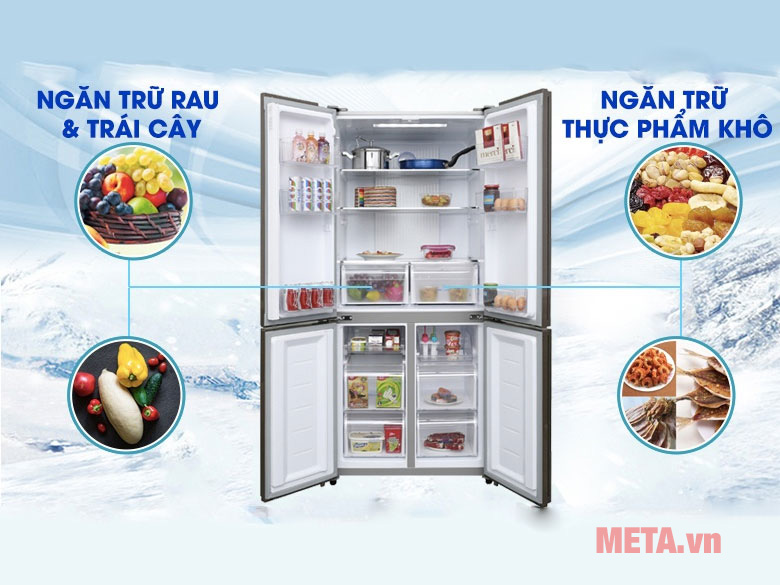 Tủ lạnh 4 cửa 456L AQUA AQR-IGW525EM(GP) - Màu nâu