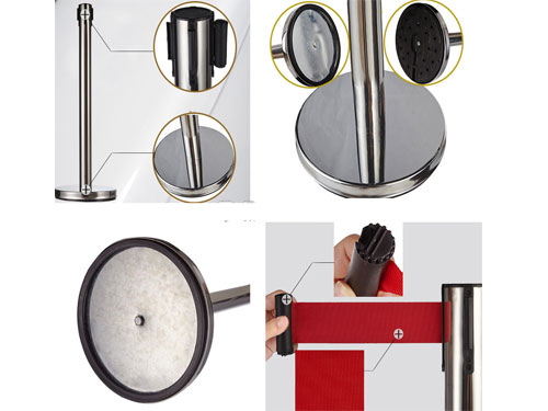 Cột chắn inox trắng Paloca dây 5m