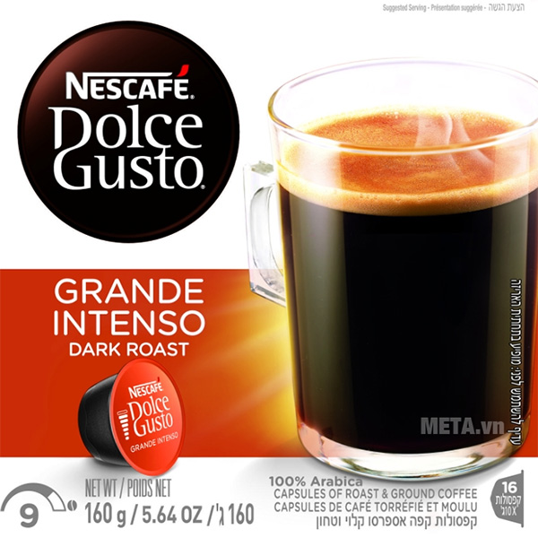 Viên nén cà phê vị cà phê rang xay Nescafe Dolce Gusto Grande Intenso  Capsule cho máy pha cà phê Nescafe Dolce Gusto