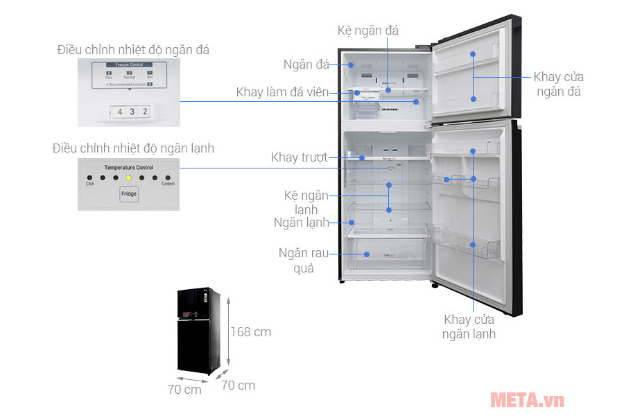 Tủ lạnh LG Inverter GN-L422GB 410 lít