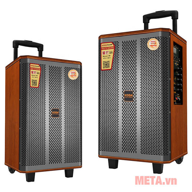 Loa kéo di động vỏ gỗ Koda KD1515 (kèm 2 mic không dây)