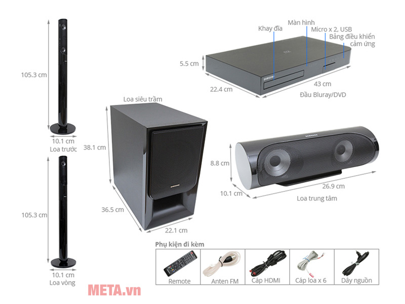 Dàn âm thanh 5.1 Samsung HT-J5550K/XV