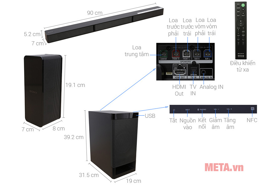 Dàn âm thanh Sony 5.1 HT-RT3/M (600W)