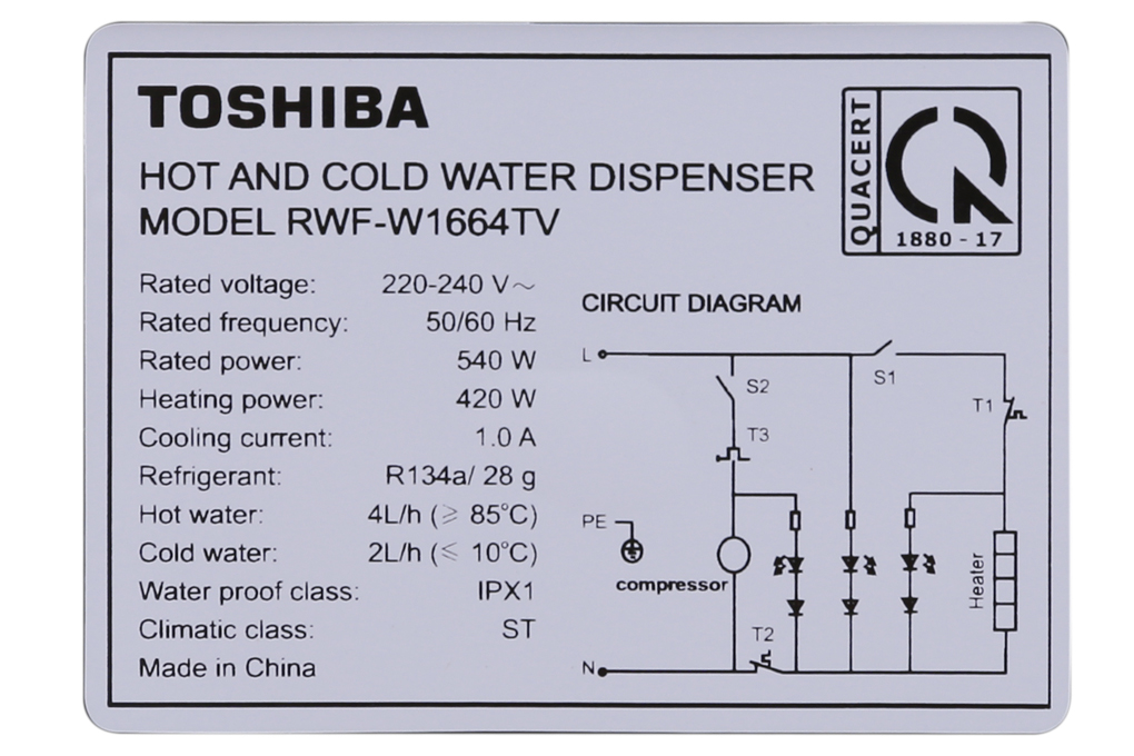 Cây nước nóng lạnh Toshiba RWF-W1664TV(W1) - META.vn