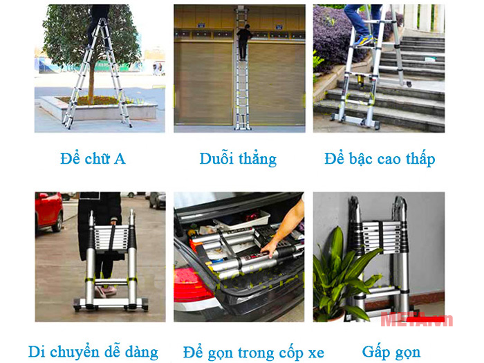 Thang nhôm rút đôi có bánh xe Nikita NKT-AID72 (AID 3.6 3.6M)