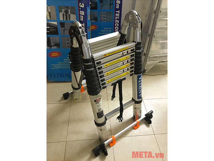 Thang nhôm rút đôi có bánh xe Nikita NKT-AID72 (AID 3.6 3.6M)