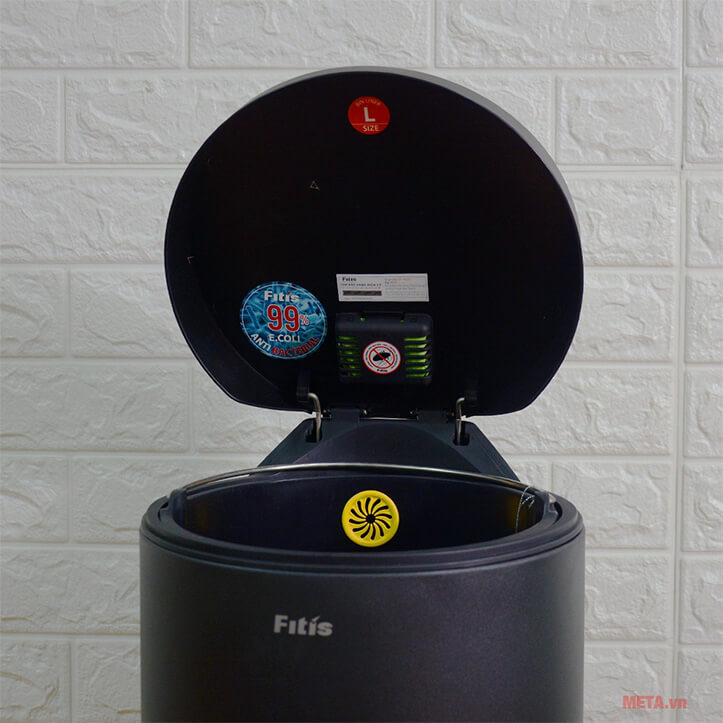 Thùng rác đạp tròn lớn Fitis RPL1-903 - 15L (đen)