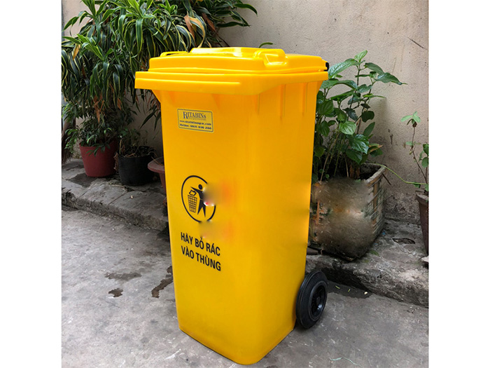 Thùng rác nhựa 120 lít, có 2 bánh xe (TR-120)