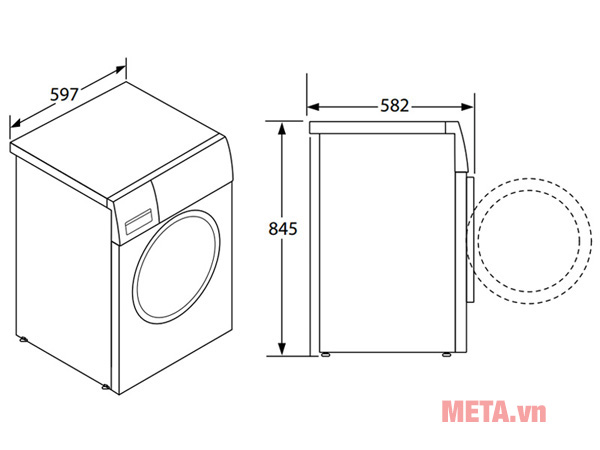 Máy giặt sấy 9kg Hafele HWD-F60A (533.93.100) - 9kg giặt, 6kg sấy